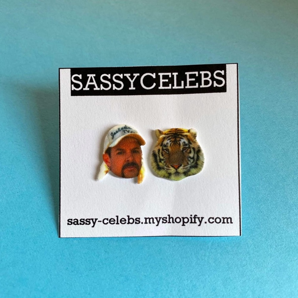 Brand new Joe Exotic tiger king earring set